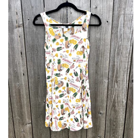 Santa Barbara Street | Vtg 90s Hawaiian Islands Novelty Print Mini Dress Size S - Picture 1 of 10